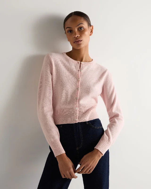 Women's Ivy Cropped Cashmere Cardigan Blossom Pink