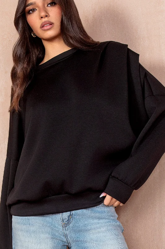 Priscilla Black Oversized Sweatshirt