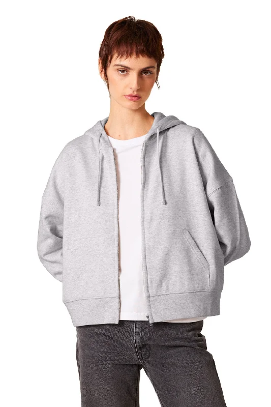 Stanley/Stella Womens Ida Full Zip Hooded Sweatshirt Hoodie w/ Pockets - Heather Cool Grey - NEW