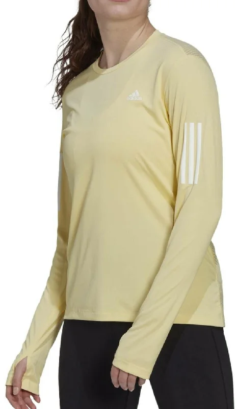 adidas Own The Run Long Sleeve Womens Running Top - Yellow