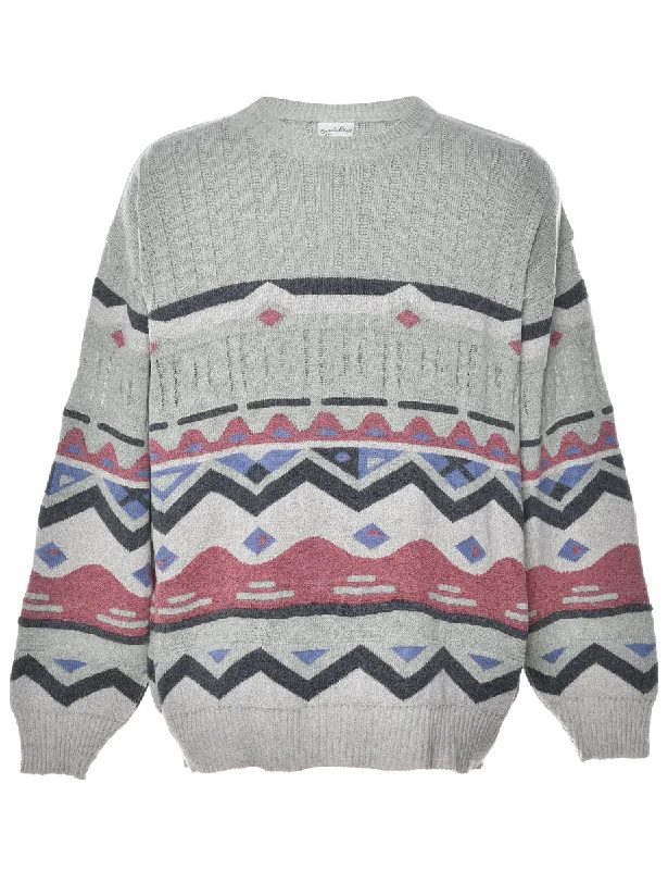 Geometric Pattern Jumper - L