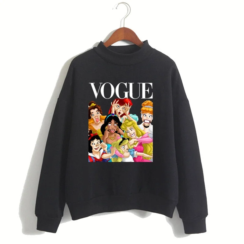 Women Princess Vogue Hoodie Female Winter Fleece Sweatshirt Christmas Black Friday Gift