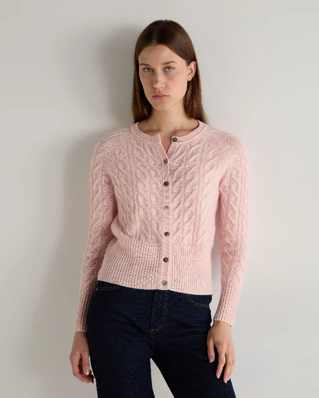 Women's Myla Cable Cashmere Cardigan Blossom Pink