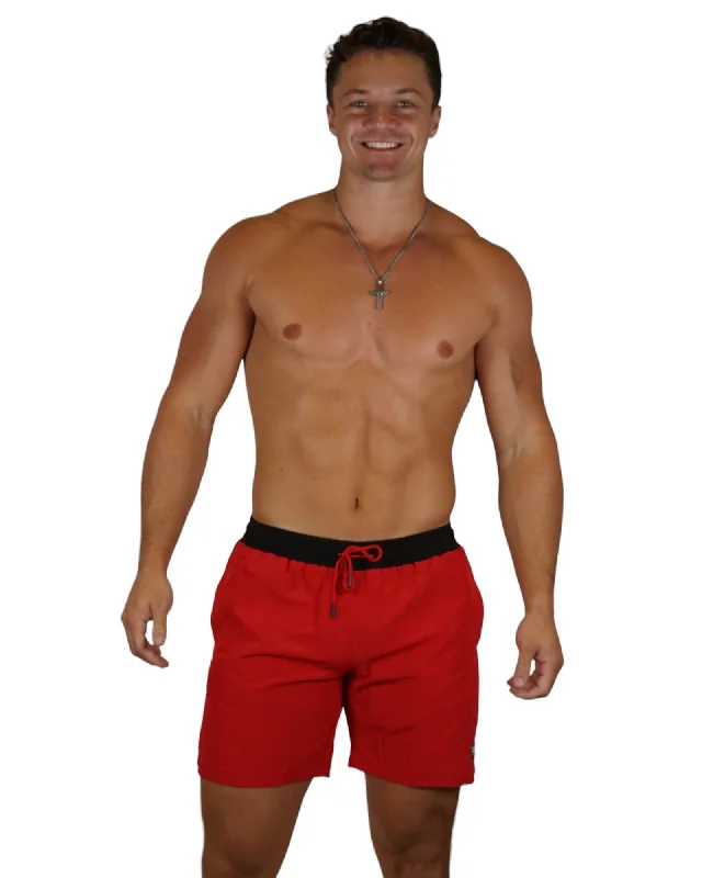 PAPI MEN TRUNKS 5.5" & 7.5" STRETCH-RED