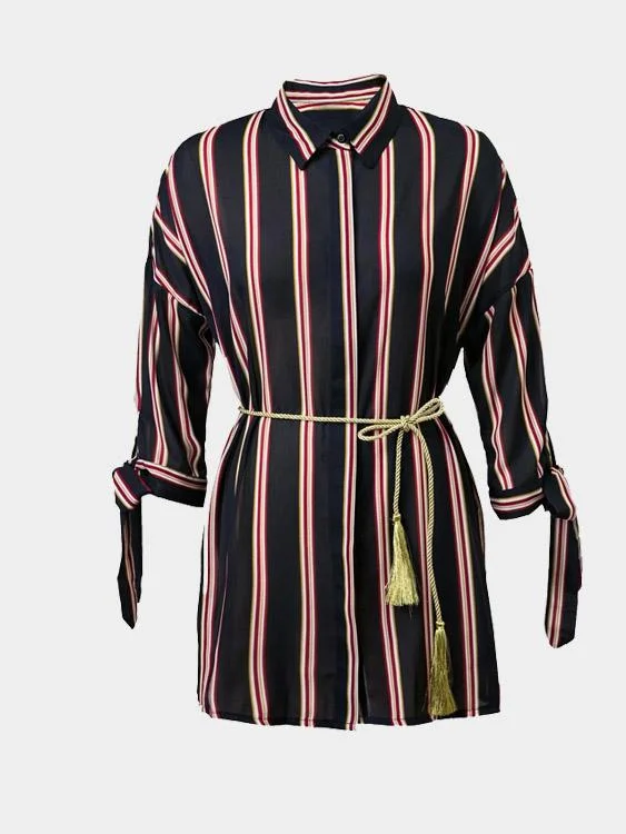 Wholesale Long Sleeve Stripe Mini Dress