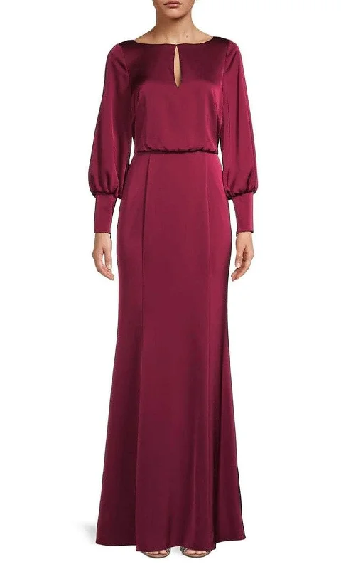 Aidan Mattox MD1E207413 - Long Sleeve Blouson Satin Dress