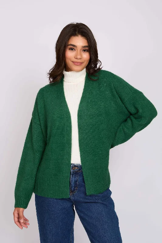 Women Short Loose Cardigan Green