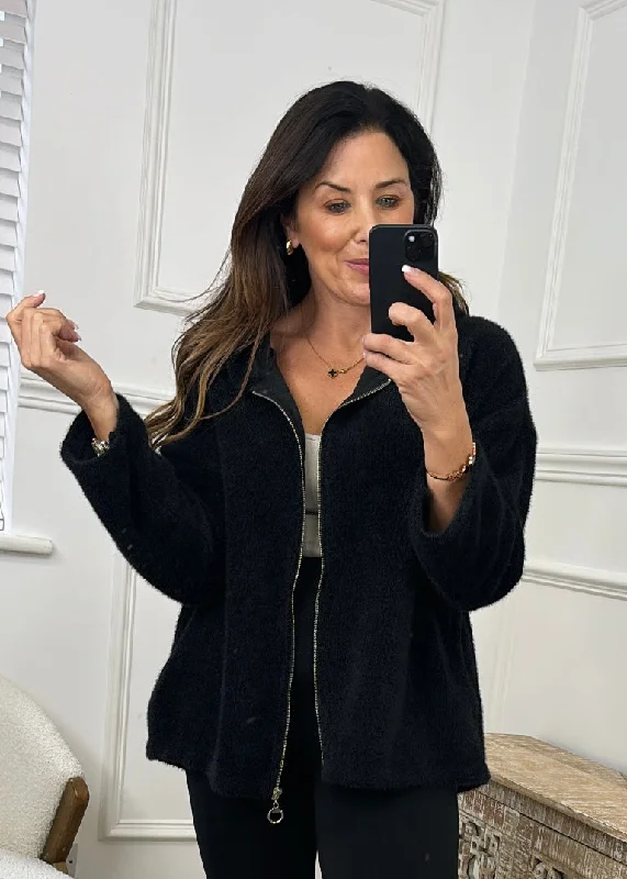 Ayda Black Hooded Cardigan