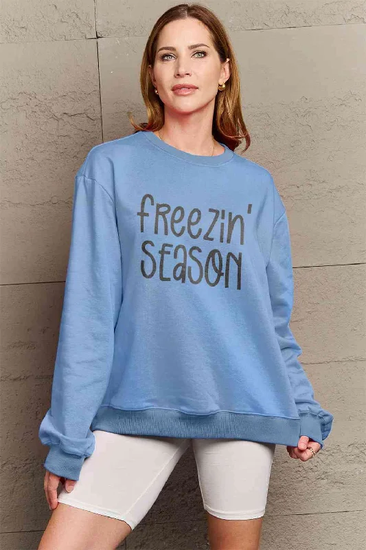 TastyHottie - Simply Love Full Size FREEZIN' SEASON Graphic Sweatshirt