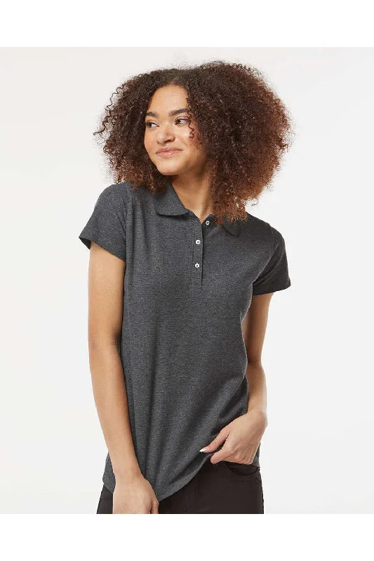 Tultex Womens Sport Short Sleeve Polo Shirt - Heather Charcoal Grey