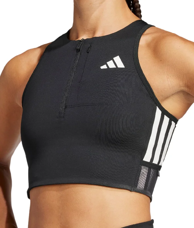 adidas Adizero Gel Pocket Womens Running Crop Top - Black