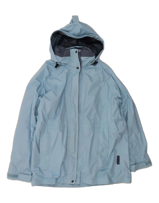 TARGET DRY Womens Hooded Rain Jacket UK 14 Large  Blue Polyester