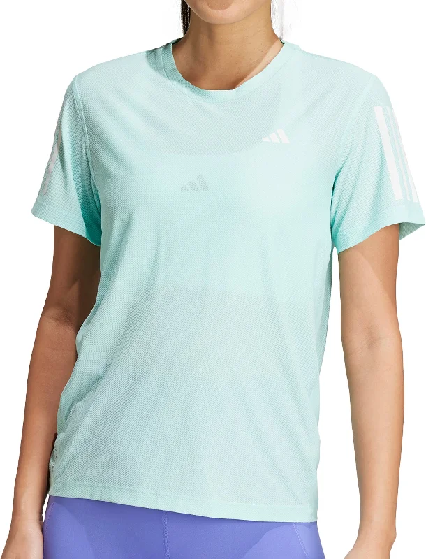 adidas Own The Run Short Sleeve Womens Running Top - Green