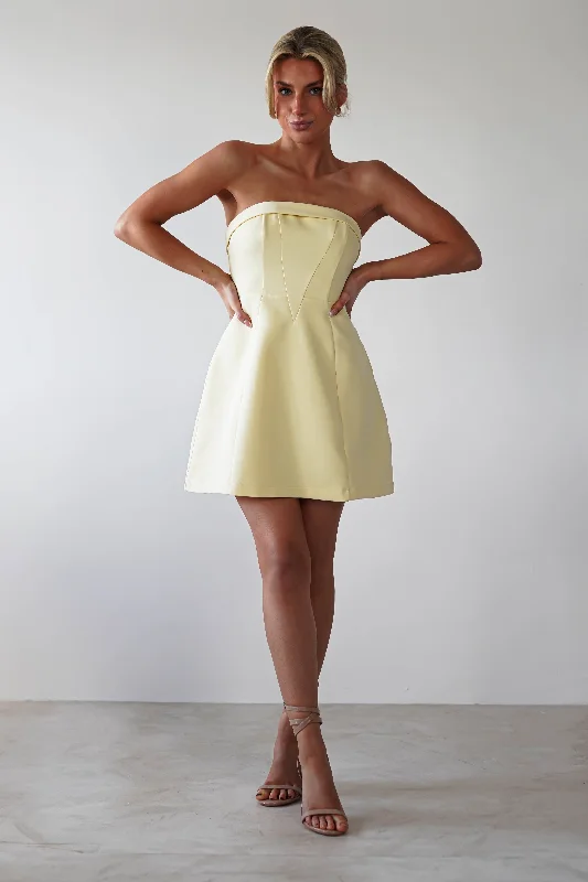 Angelica Structured Mini Dress | Yellow