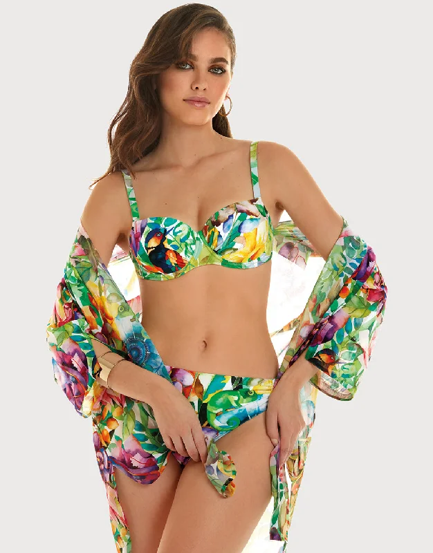 Jungle Underwired Balcony Bikini Set - Jungle Print