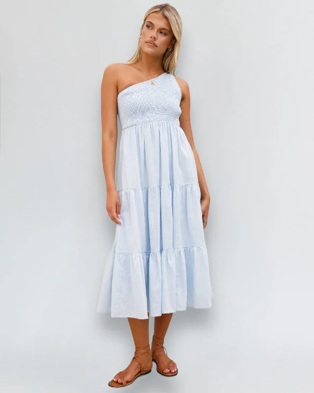 AMOY MIDI DRESS -BLUE