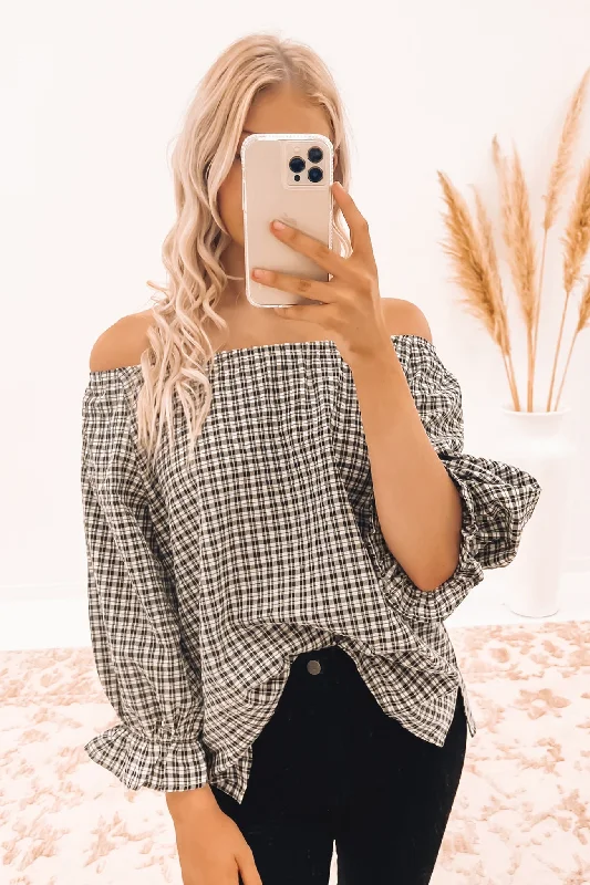 Shania Top Black Check