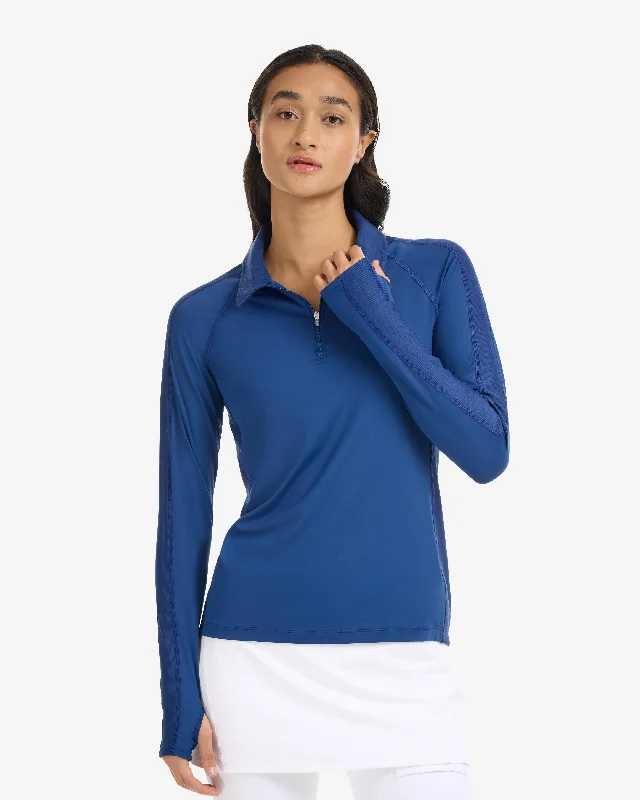 WOMEN'S QUARTER ZIP POLO (8003)