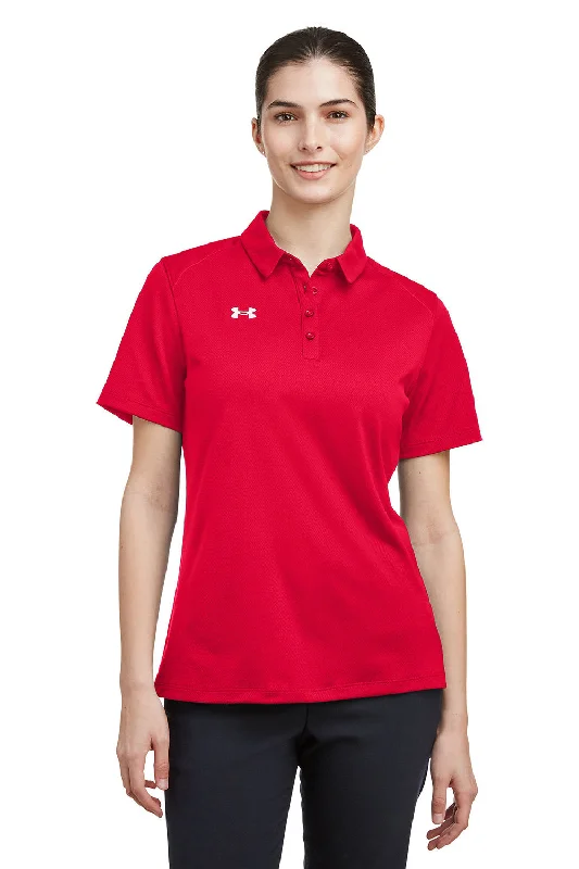 Under Armour Womens Tech Moisture Wicking Short Sleeve Polo Shirt - Red