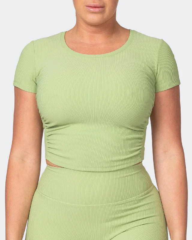 Rival Cropped Rib Top - Matcha