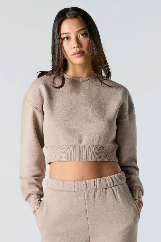 Fleece Cropped Sweatshirt