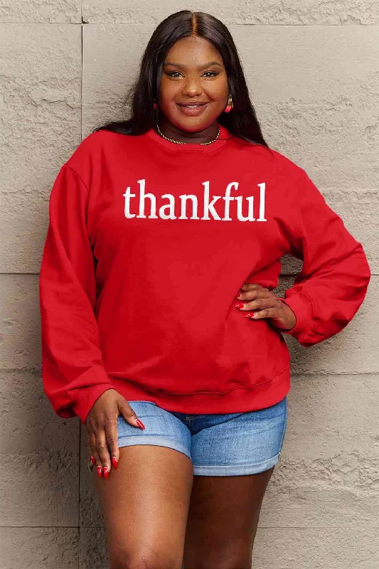 TastyHottie - Simply Love Full Size THANKFUL Graphic Sweatshirt