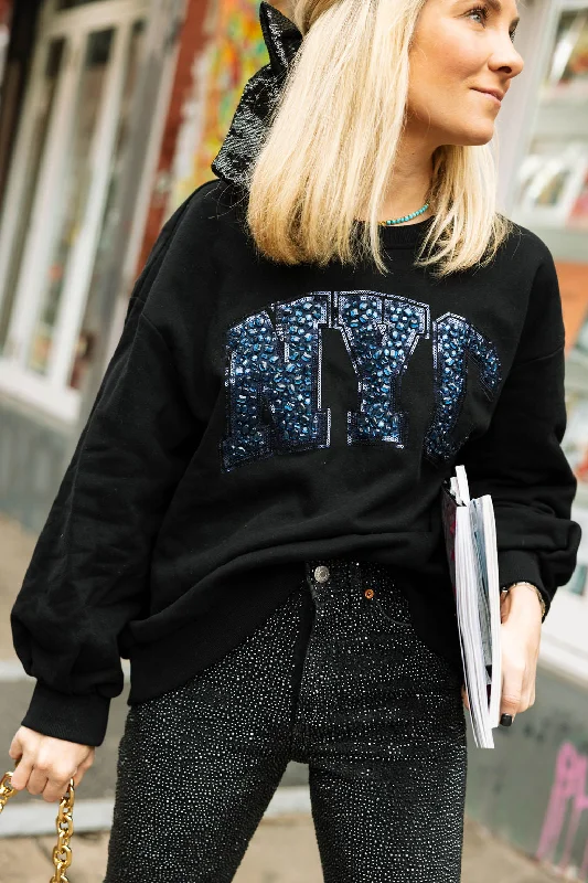 Black Jeweled 'NYC' Sweatshirt