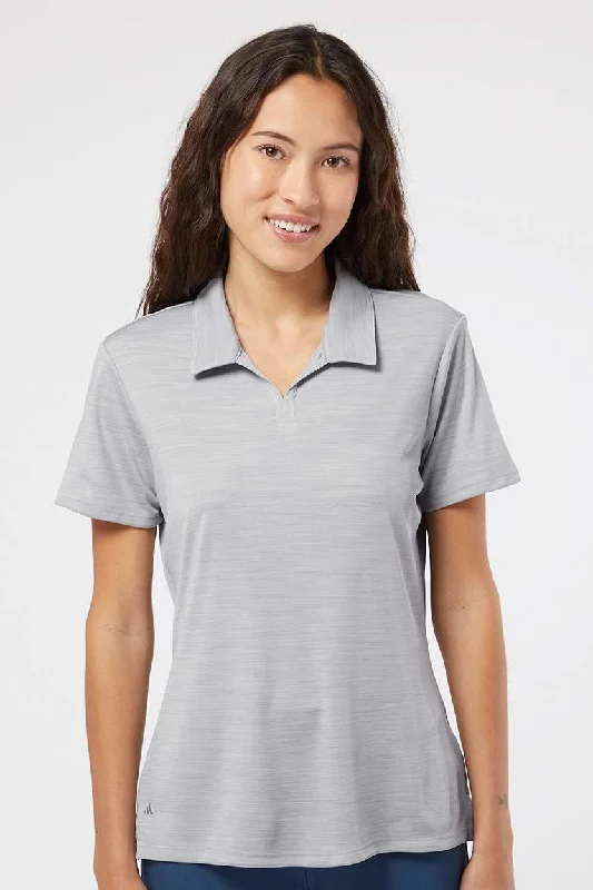 Adidas Womens UPF 50+ Short Sleeve Polo Shirt - Mid Grey Melange