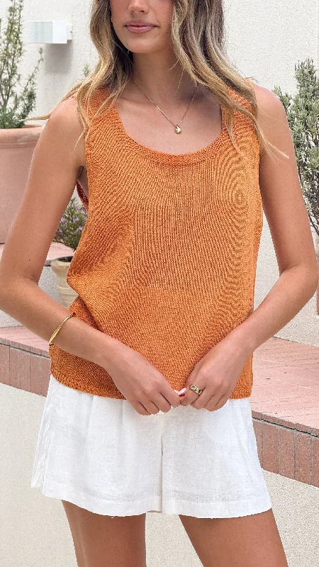 Lenny Knit Top - Orange