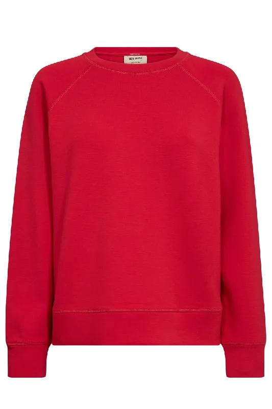 Abello O-LS Basic Sweatshirt  | Chinese Red | Sweats fra Mos Mosh