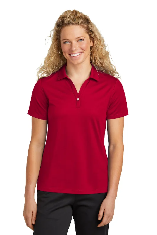 Sport-Tek Womens Moisture Wicking Micropique Short Sleeve Polo Shirt - Deep Red