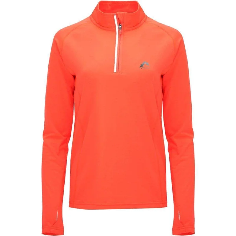 More Mile Vivid Half Zip Long Sleeve Womens Running Top - Orange