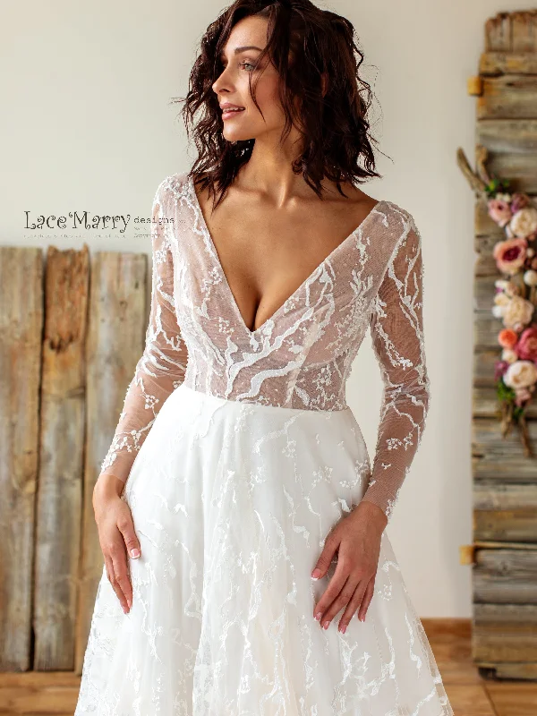 Couture Lace Wedding Dress with Long Sleeves