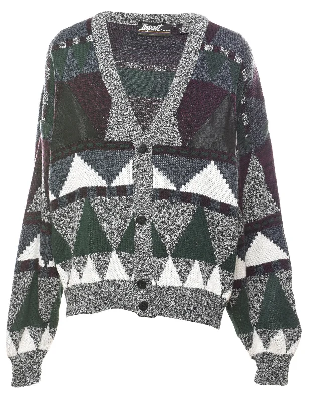 Geometric Pattern Cardigan - M