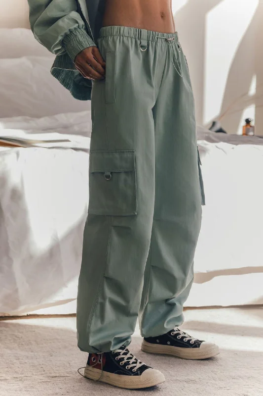 TastyHottie - Solid Drawstring Large Pocket Cargo Pants