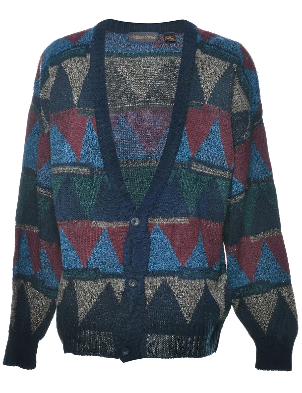 Geometric Pattern Cardigan - M