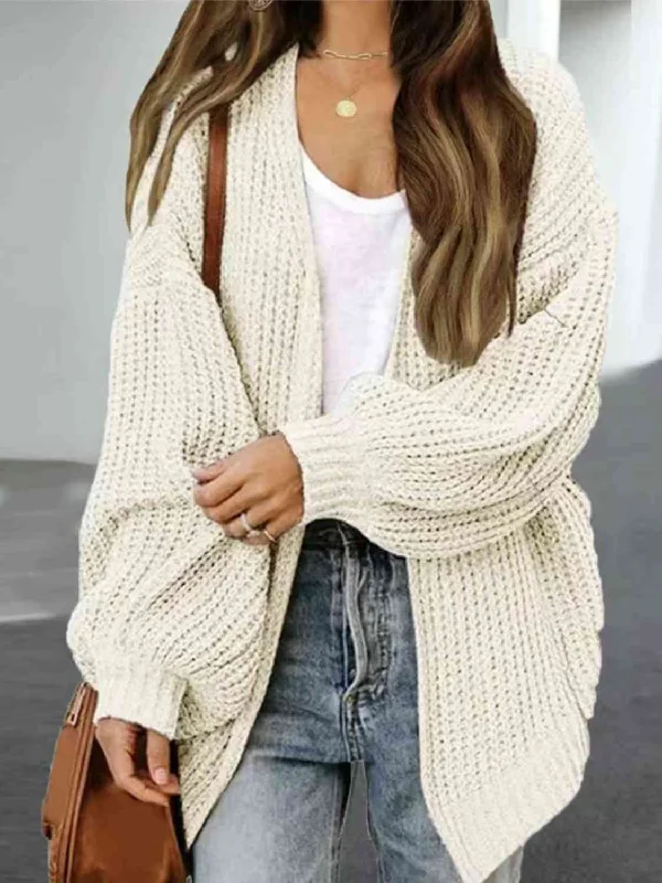 TastyHottie - Drop Shoulder Balloon Sleeve Cardigan