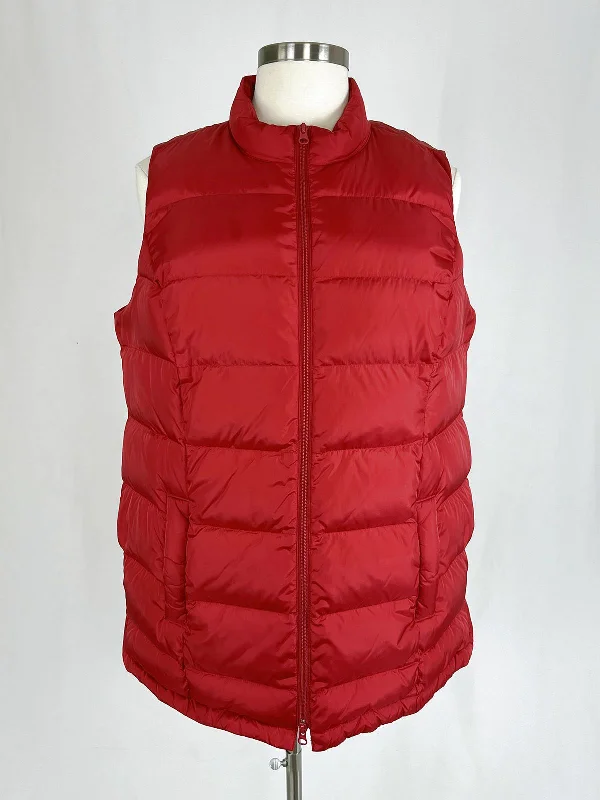 J.Jill Size 2X (20/22) Red Puffy Down Vest