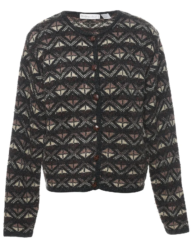 Geometric Pattern Cardigan - L