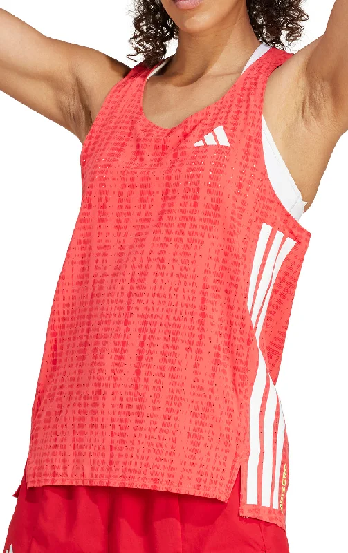 adidas Adizero Womens Running Vest Tank Top - Red