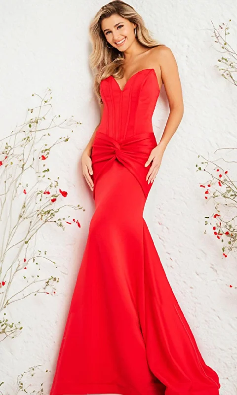 Jovani 23556 - Off Shoulder Knot Gown